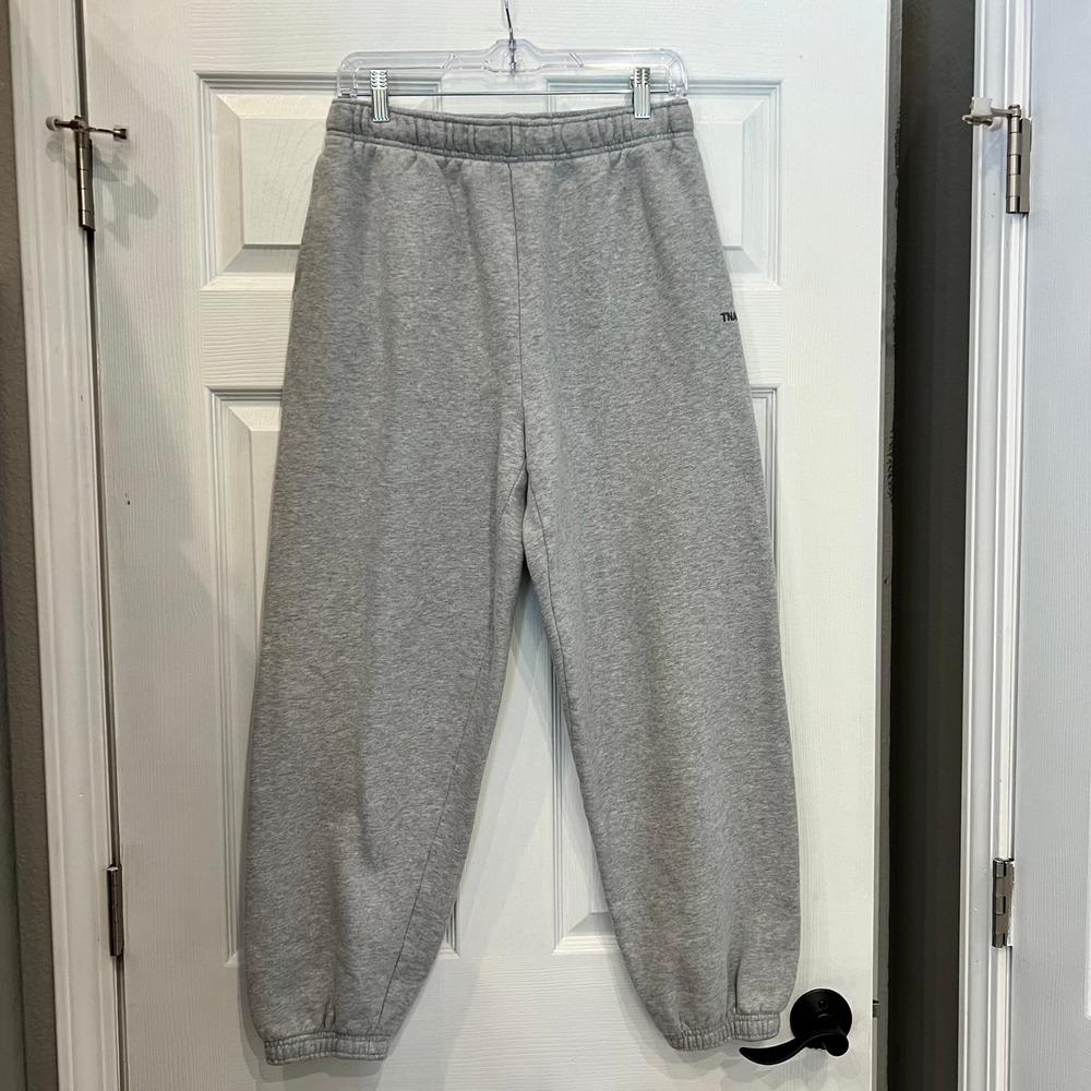 TNA Sweatpants Cotton Cozy Fleece Mega Fit Heather Grey Aritzia Baggy Medium
